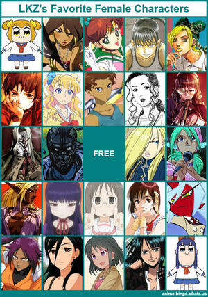 Favorite Female Character Bingo